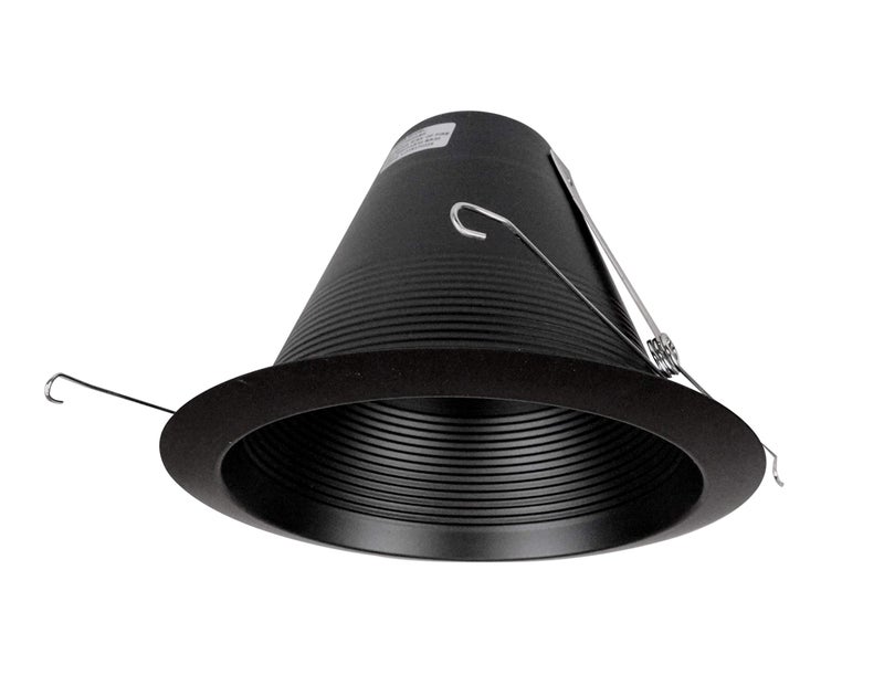 NICOR Lighting 6 inch Black Airtight Recessed Cone Baffle Trim, Fits 6 inch Housings (17550ABK) - Image 1